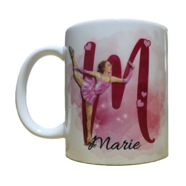 Tasse personalisiert Eiskunstlauf pink